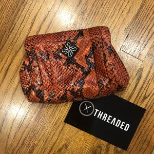 Vera Wang Clutch/Shoulder Bag - Small - Orange Snakeskin